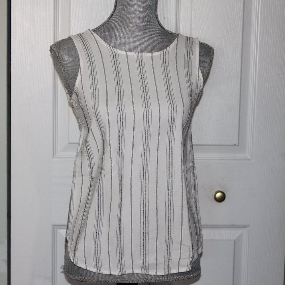 Loft Black White Stripe Blouse